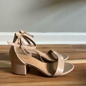 Nude block heels